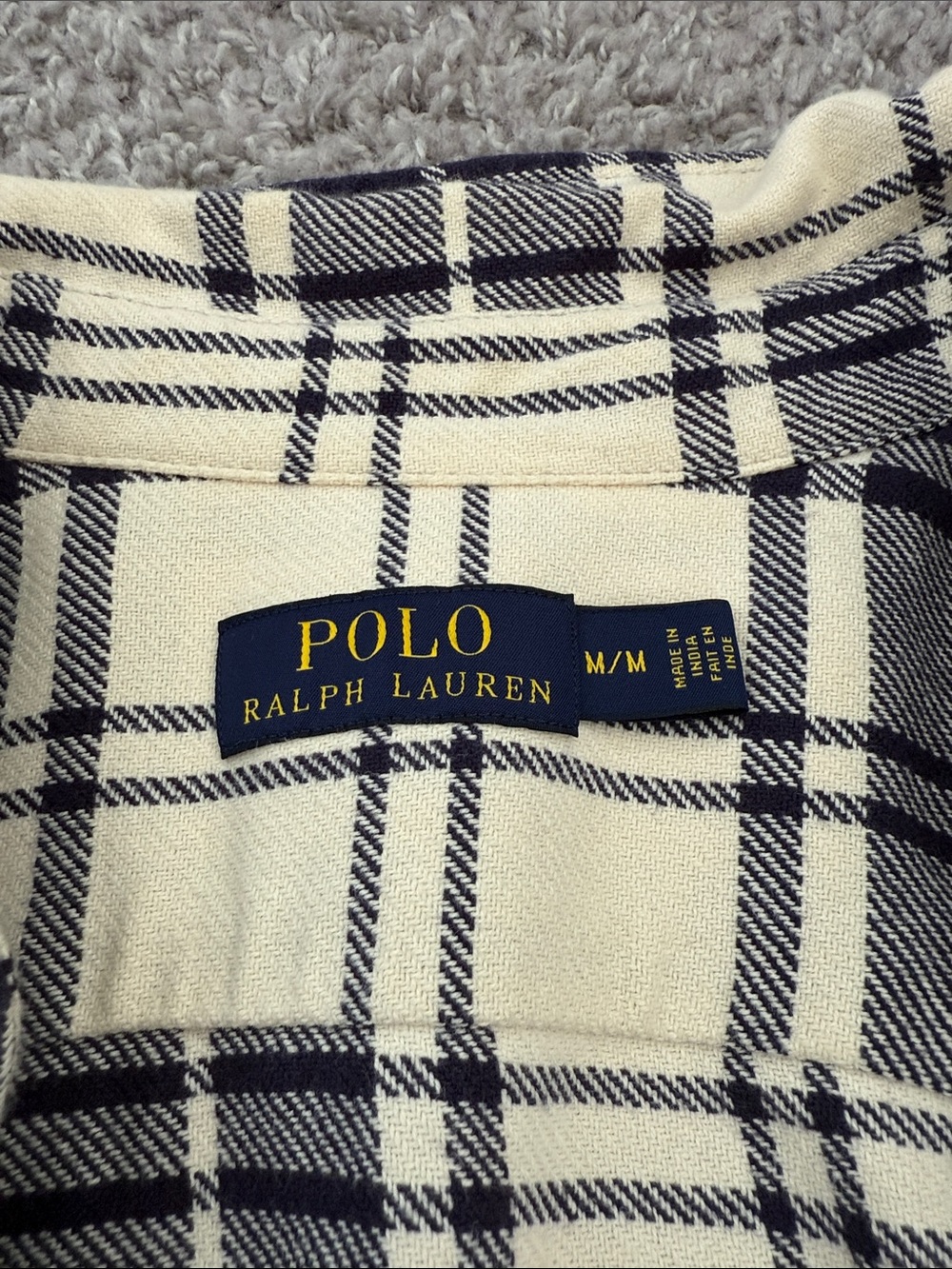 Ralph Lauren Black and Cream Plaid Button-Down Shirt - Men - Picture 2 of 2